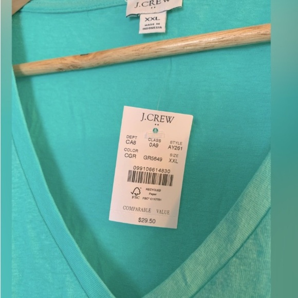 NWT J.Crew Women's Sleeveless V-Neck Knit Tank Top Teal Green Blue Size XXL - Picture 3 of 4